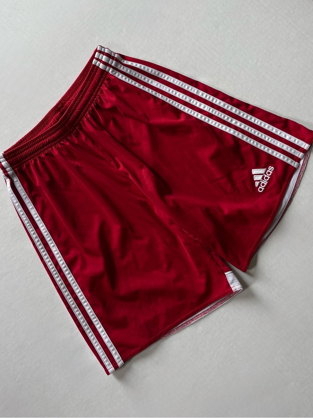 Adidas Red ClimaCool Running Soccer Training Shorts Womens Small 3 Stripe Athlet
